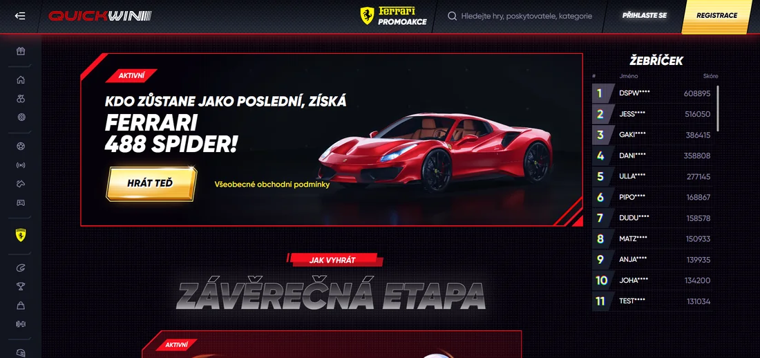 Bonus Ferrari 488 Spider v Quickwin 